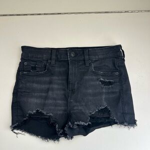 American Eagle Outfitters Black Distressed Jean Shorts
